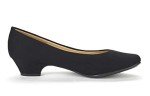 Mila Black Suede Low Heel Pumps for Women