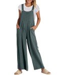 ANRABESS Women's Summer Wide Leg Jumpsuits - Grey Blue