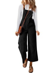 Cozy Black Corduroy Jumpsuit with Pockets