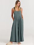 ANRABESS Women's Summer Wide Leg Jumpsuits - Grey Blue