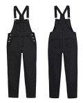 Luvamia Women's Adjustable Denim Bib Overalls - Black