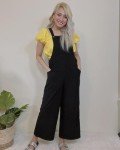 Cozy Black Corduroy Jumpsuit with Pockets