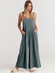 ANRABESS Women's Summer Wide Leg Jumpsuits - Grey Blue