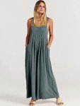 ANRABESS Women's Summer Wide Leg Jumpsuits - Grey Blue