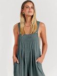 ANRABESS Women's Summer Wide Leg Jumpsuits - Grey Blue