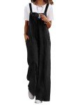 YESNO Women's Black Corduroy Adjustable Strap Overalls