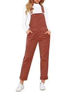 Light Brown Corduroy Jumpsuit for Women Size M