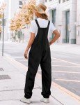 YESNO Women's Black Corduroy Harem Overalls with Pockets