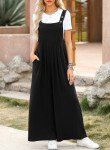 Oversized Black Jumpsuit for Women with Pockets