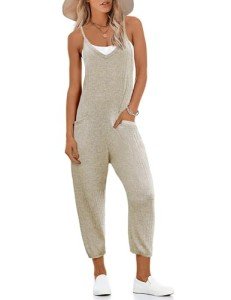 Ekouaer Women's Casual Sleeveless Jumpsuit with Pockets