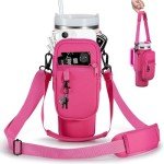 Hot Pink Water Bottle Carrier with Phone Pocket