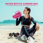 Hot Pink Water Bottle Carrier with Phone Pocket