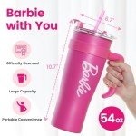 Barbie Collection Steel Cup with Handle and Straw