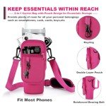 Hot Pink Water Bottle Carrier with Phone Pocket