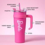 Barbie Collection Steel Cup with Handle and Straw