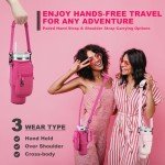 Hot Pink Water Bottle Carrier with Phone Pocket