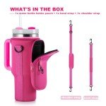 Hot Pink Water Bottle Carrier with Phone Pocket
