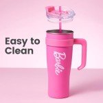 Barbie Collection Steel Cup with Handle and Straw