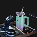 Insulated Travel Tumbler with Handle and Straw