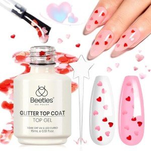 Beetles Clear Pink Gel Polish Top Coat 15ML