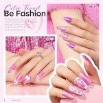 6-Color Gel Nail Polish Set – Pink & Glitter
