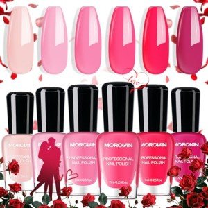 Hot Pink Nail Polish Set for Valentine's Day