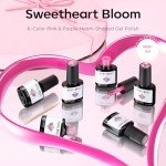 6-Color Gel Nail Polish Set – Pink & Glitter