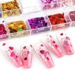 Valentine's Heart Nail Glitter Sequins - 12 Colors
