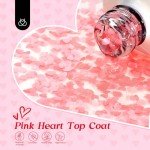 Heart-Shaped Pink Top Coat Gel for Nails