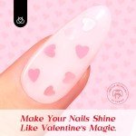 Heart-Shaped Pink Top Coat Gel for Nails