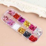 Valentine's Heart Nail Glitter Sequins - 12 Colors