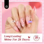 Heart-Shaped Pink Top Coat Gel for Nails