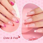 Heart-Shaped Pink Top Coat Gel for Nails