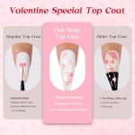 Heart-Shaped Pink Top Coat Gel for Nails
