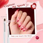 Valentine's Red Gel Polish & Nail Art Set