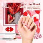 Valentine's Red Gel Polish & Nail Art Set