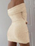Off The Shoulder Ribbed Bodycon Mini Dress