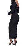 SheKiss Off Shoulder Black Bodycon Sweater Dress