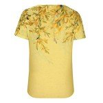 Trendy Yellow Floral Summer Blouse for Plus Size