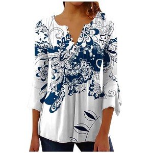 Ceboyel Women's Floral Button-Down Summer Top