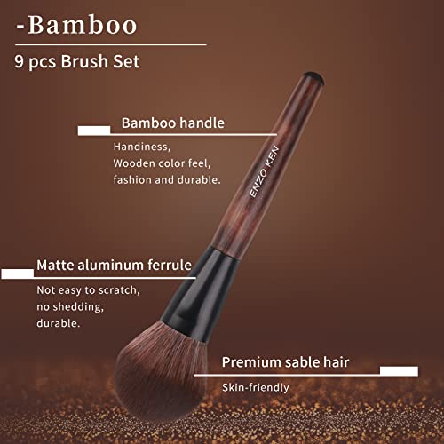 Luxury ENZO KEN Natural Sable Makeup Brush Set