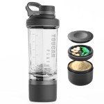 Youcanplato 600ml Protein Shaker with Storage Container