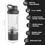 Youcanplato 600ml Protein Shaker with Storage Container