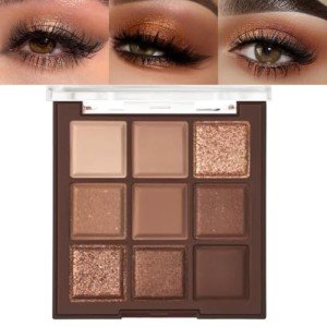 Neutral Brown Eye Shadow Palette – 9 Color Set