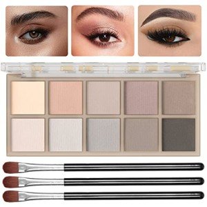 10 Color Matte Eyeshadow Palette with Brushes