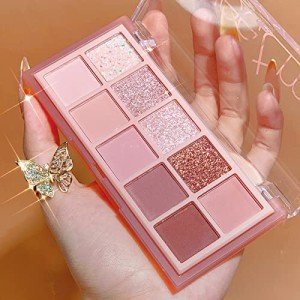 Vibrant 10-Color Matte & Glitter Eyeshadow Palette