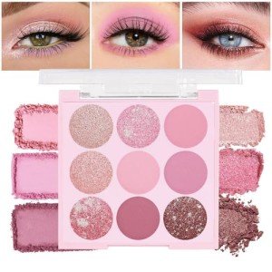 AMY'S DIARY Pink Shimmer Eyeshadow Palette - 9 Colors