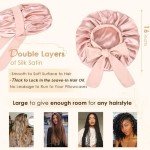 YANIBEST Double Layer Satin Hair Bonnet - Blush Pink