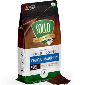 Sollo Chaga Mushroom Organic Dark Roast Coffee