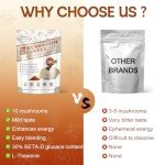 Mushroom Coffee Powder - 30 Servings, 10 Superfoods